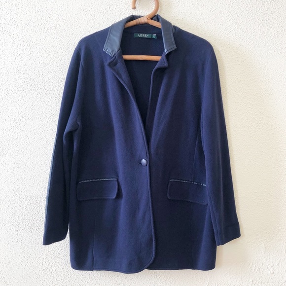 Lauren Ralph Lauren Sweaters - Ralph Lauren Sweater Blazer with Leather Trim 1X